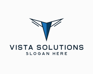 Pointy Modern Letter V logo design