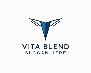 Pointy Modern Letter V logo design