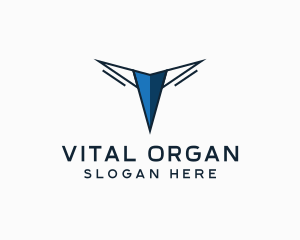 Pointy Modern Letter V logo design