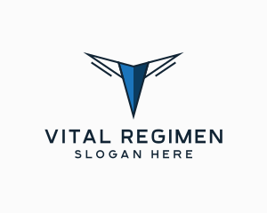 Pointy Modern Letter V logo design