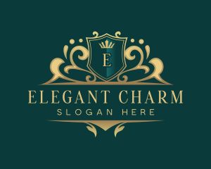 Elegant Shield Crown logo design