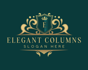 Elegant Shield Crown logo design