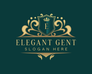 Elegant Shield Crown logo design