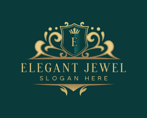 Elegant Shield Crown logo design