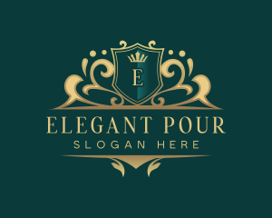 Elegant Shield Crown logo design