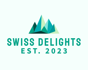 Swiss - Abstract Mountain Peak logo design