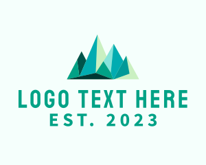 Origami - Abstract Mountain Peak logo design