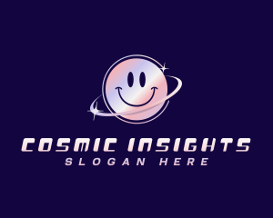 Cosmic Planet Smiley logo design