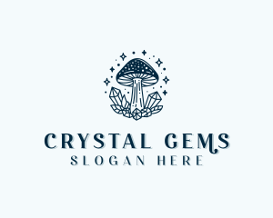 Crystal Mushroom Fungus logo design