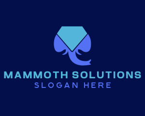 Mammoth - Wild Elephant Gem logo design