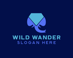 Wild Elephant Gem logo design