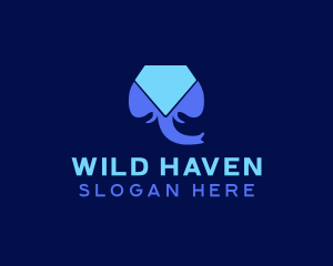 Wild Elephant Gem logo design