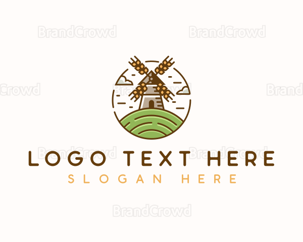 Flour Mill Windmill Logo