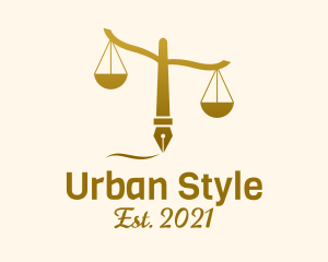 Judiciary - Justice Scale Pen logo design