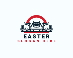 Distribution - Truck Trailer Logistics logo design