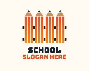 Pencil Fence School  logo design