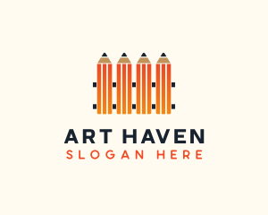 Pencil Fence School  logo design