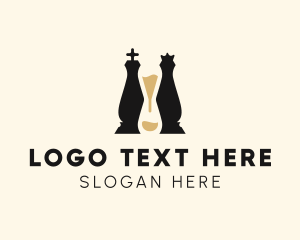 Strategy - Hourglass King Queen logo design