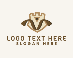 Sigil - Turret Kingdom Tower Letter V logo design