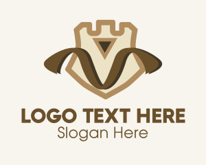 Kingdom - Turret Kingdom Letter V logo design