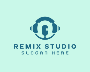 Headphones Microphone Studio logo design