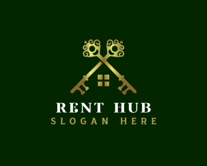 Rent - House Key Real Estate logo design