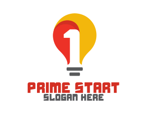 First - Yellow Bulb Number 1 logo design