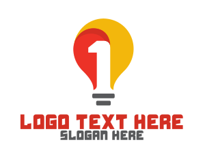 Idea - Yellow Bulb Number 1 logo design