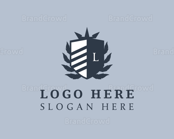 Shield Crown Wreath Logo