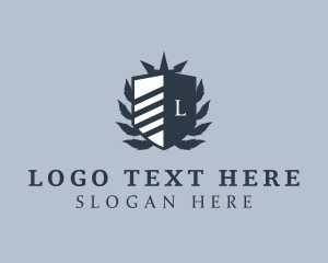 Shield Crown Wreath Logo