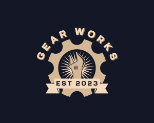 Mechanical Wrench Gear logo design