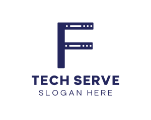 Server - Blue F Server Box logo design