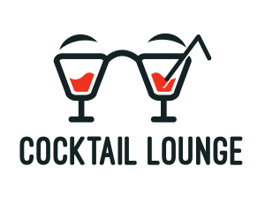 Nerd Cocktail Drink logo design