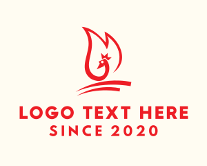 Fiery - Fire Bird Torch logo design