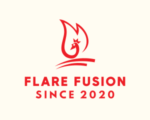Flare - Fire Bird Torch logo design
