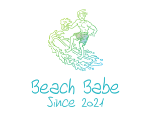 Surfer Beach Beer logo design