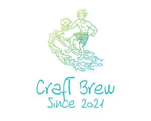 Brewer - Surfer Beach Beer logo design