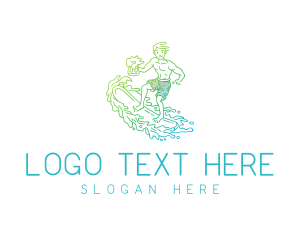 Teen - Surfer Beach Beer logo design