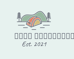 Camping - Tent Outdoor Scene logo design