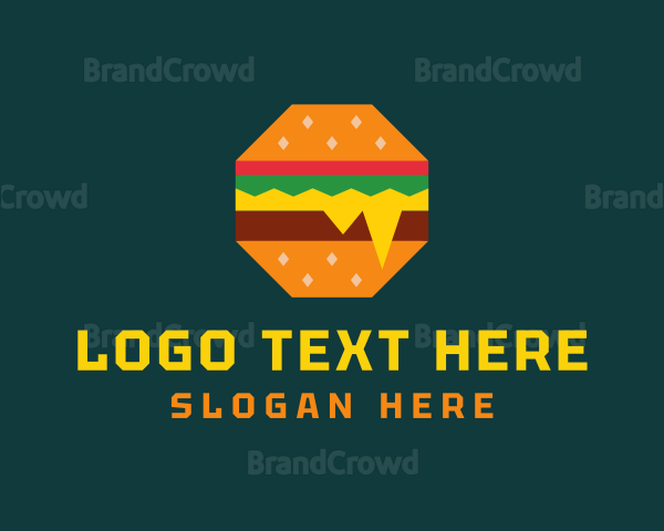 Octagon Cheesy Burger Logo