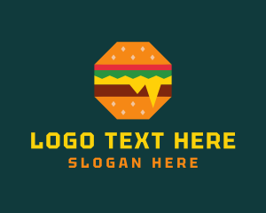 Snack - Octagon Cheesy Burger logo design