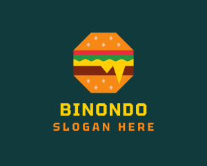 Octagon Cheesy Burger Logo