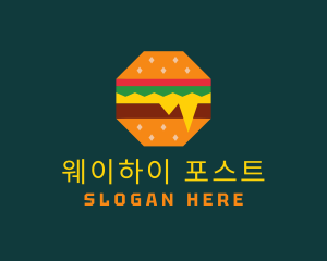 Octagon Cheesy Burger logo design