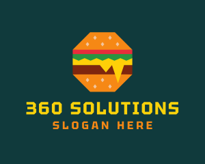 Octagon Cheesy Burger logo design