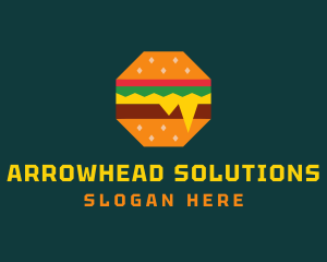 Octagon Cheesy Burger logo design