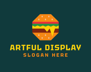 Octagon Cheesy Burger logo design