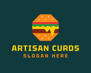 Octagon Cheesy Burger logo design