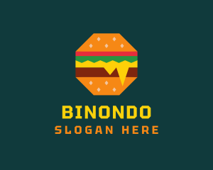 Sandwich - Octagon Cheesy Burger logo design