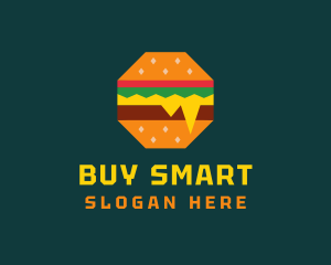 Octagon Cheesy Burger logo design