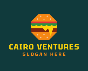 Octagon Cheesy Burger logo design